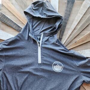 Vuori Men's Large Gray Uluwatu Water Hoodie Polyester Blend